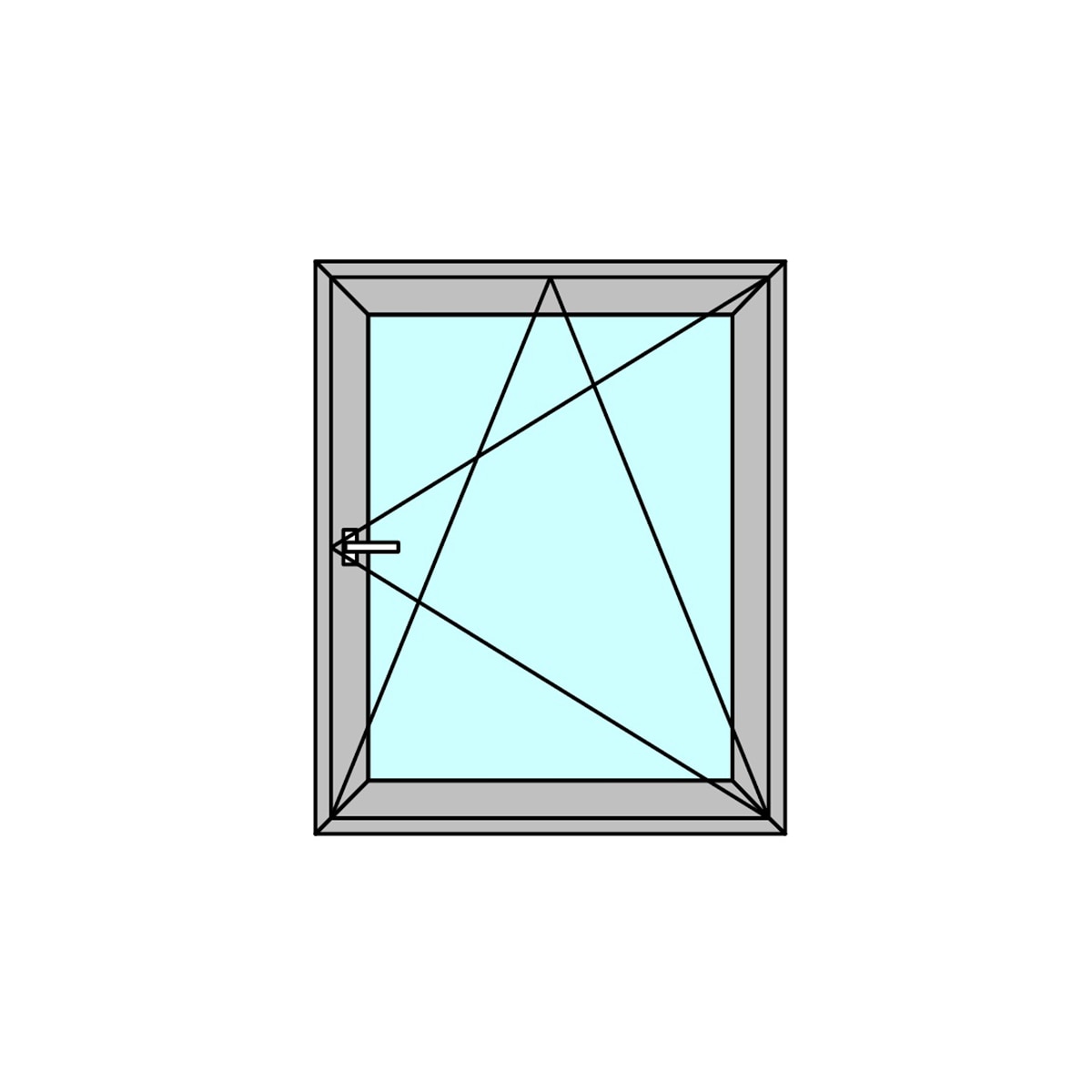 Fereastra termopan PVC, geam Float + Low-E, gri, 6 camere, 116 x 96 cm, dreapta, dubla deschidere, oscilobatanta • Aplast