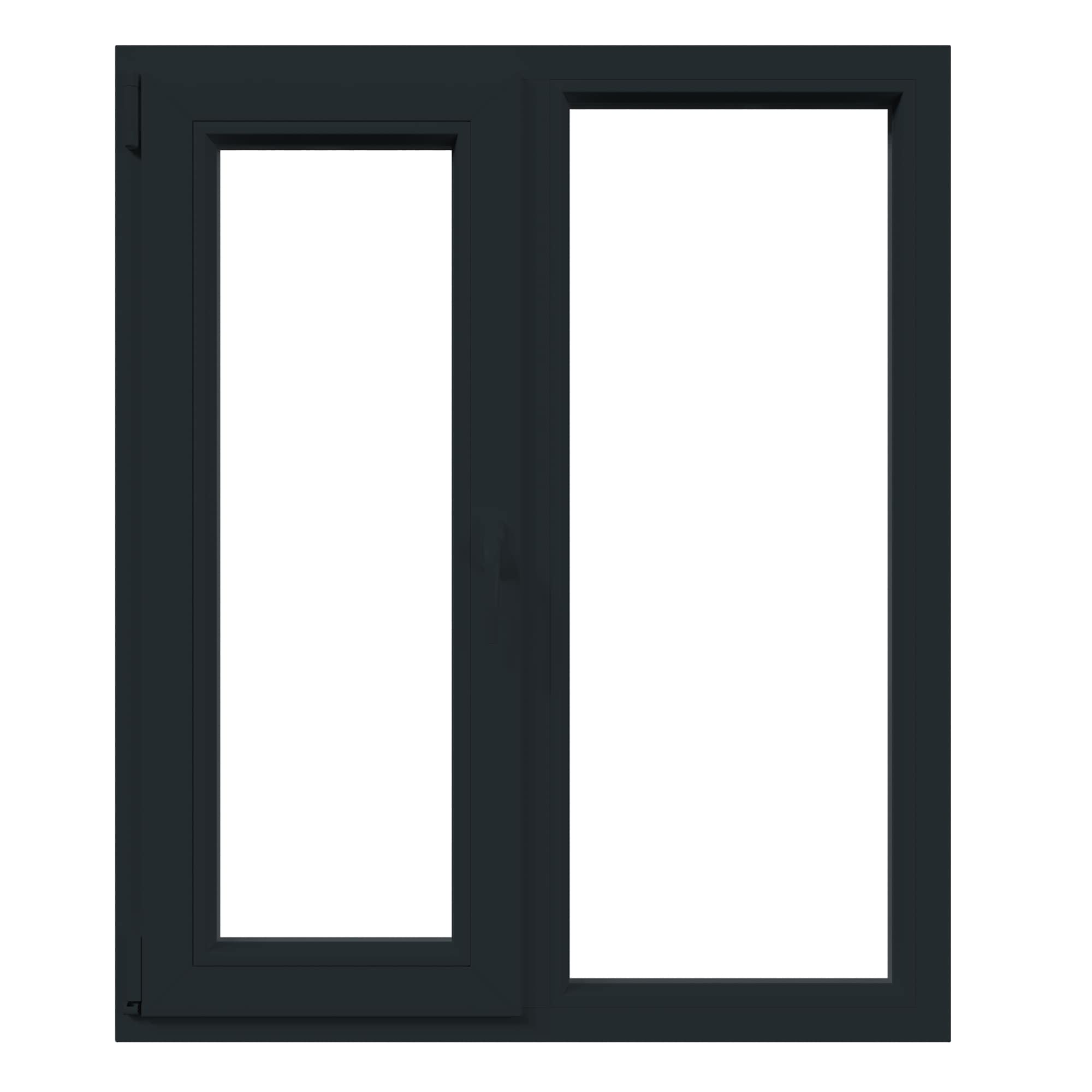 Fereastra termopan APLAST, PVC, 6 camere, 140 x 120 cm, deschidere oscilobatanta dreapta, gri antracit