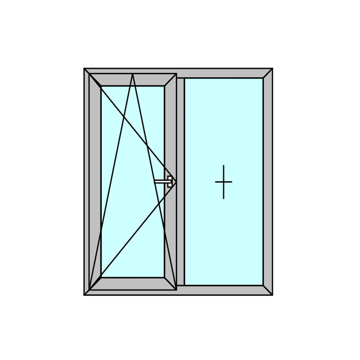 Fereastra termopan APLAST, PVC, 6 camere, 140 x 120 cm, deschidere oscilobatanta dreapta, gri antracit