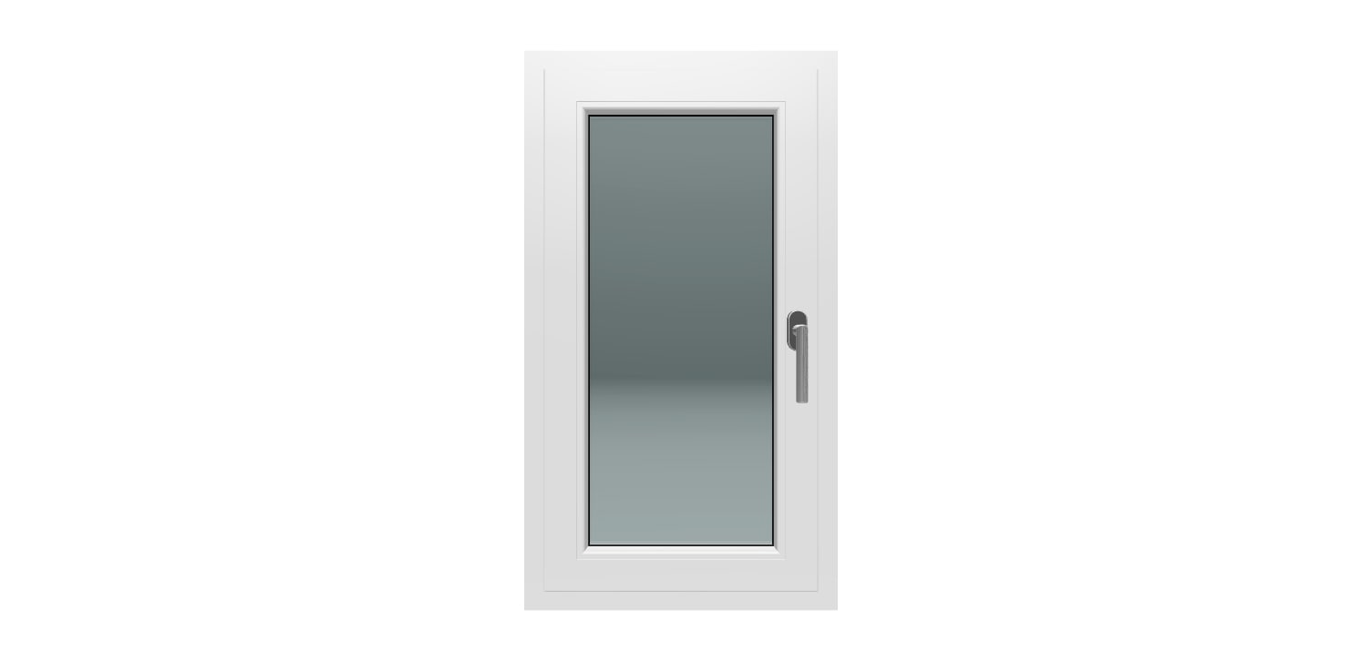 Fereastra termopan PVC, alb, dubla deschidere, stanga, 5 camere, 56 X 100 cm