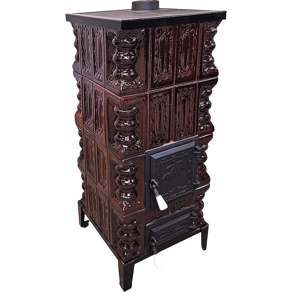 Soba teracota, 4 randuri + plita, 7.5 kW, 46 x 46 x 109 cm, maro