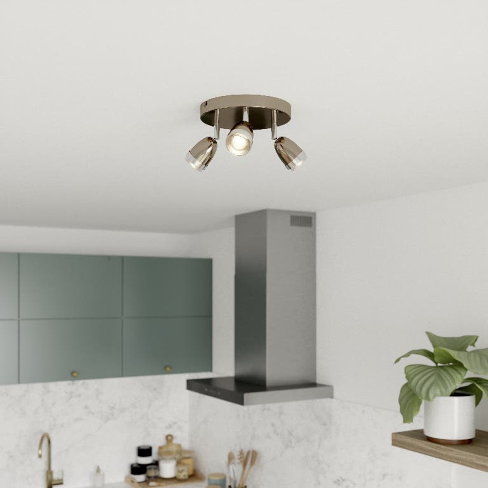 Spoturi Apheliotes GoodHome, 3  GU10, LED compatibile, orientabile, argintiu