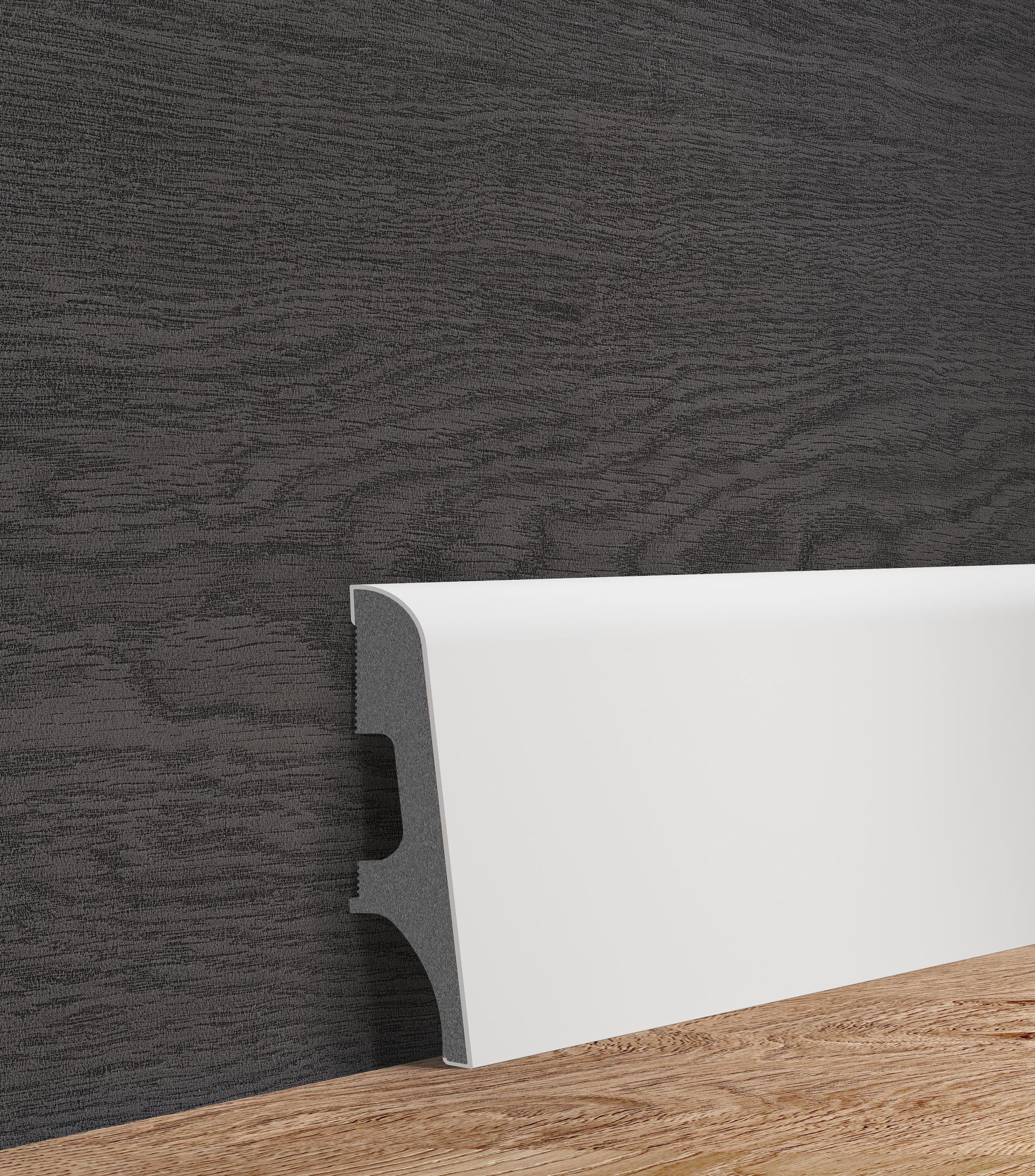 Plinta parchet, PVC, alb, 2500 x 65 mm  VOX