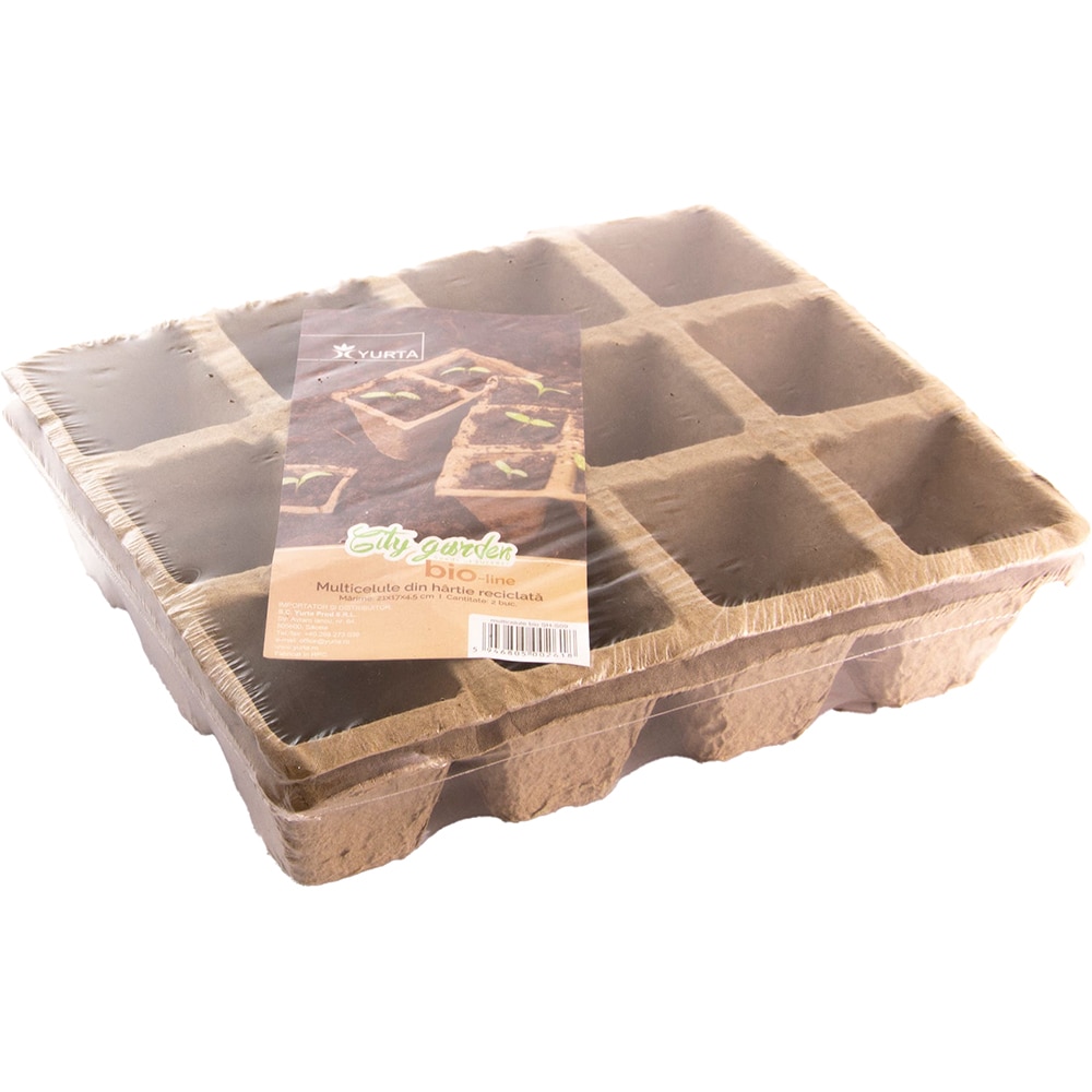 Ghivece multicelule rasaduri CITY GARDEN, carton, 3 x 4 cm, bej