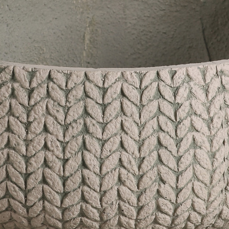 Ghiveci din fibra de lut, bej, forma rotunda, 37 cm diametru  Verve