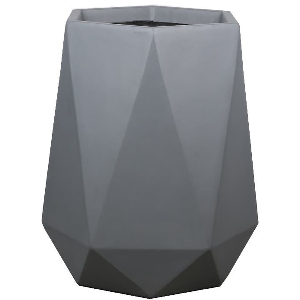 Ghiveci flori VERVE Gardon, lut, D 40.5 cm, gri inchis