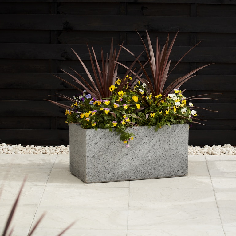Ghiveci VERVE Terrazzo, 29 x 60 x 30 cm, gri