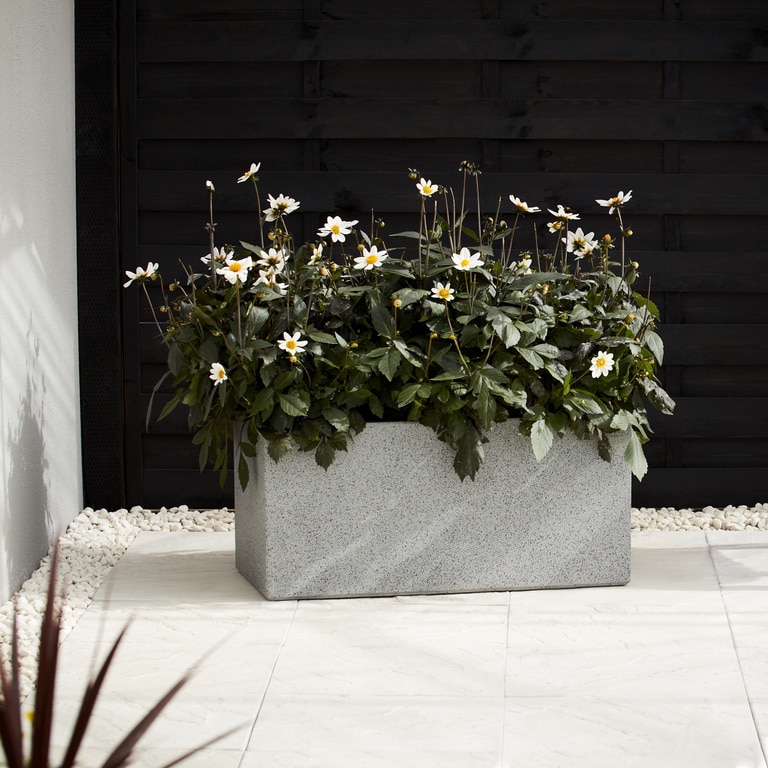 Jardiniera gri, dreptunghiulara, 80 cm • Verve
