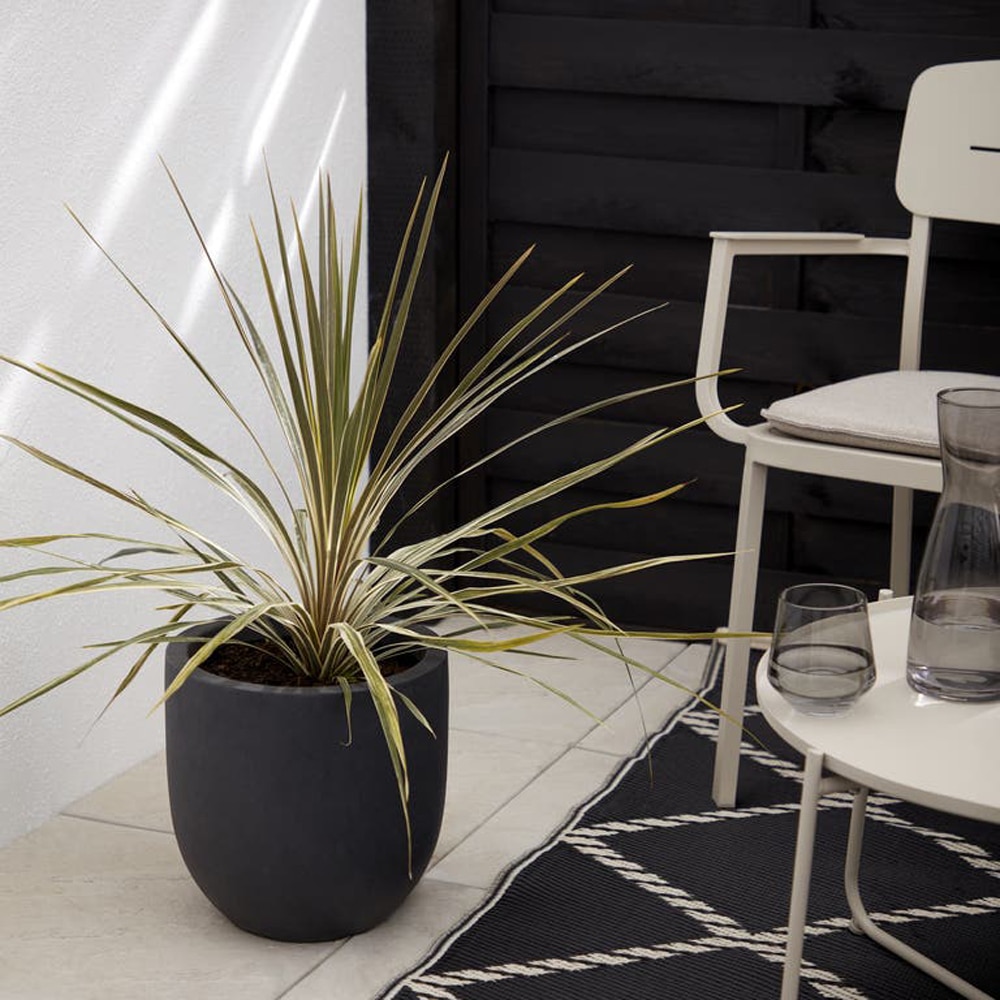 Ghiveci flori VERVE Ammer, lut, D 28 cm, gri inchis