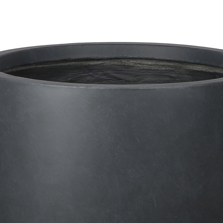 Ghiveci din fibra de lut, negru, forma rotunda, 42 cm diametru  Verve