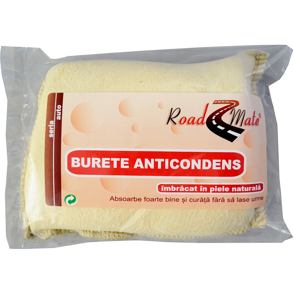 Burete anticondens ROADMATE, piele naturala, 12.5 x 9 x 3.8cm, galben