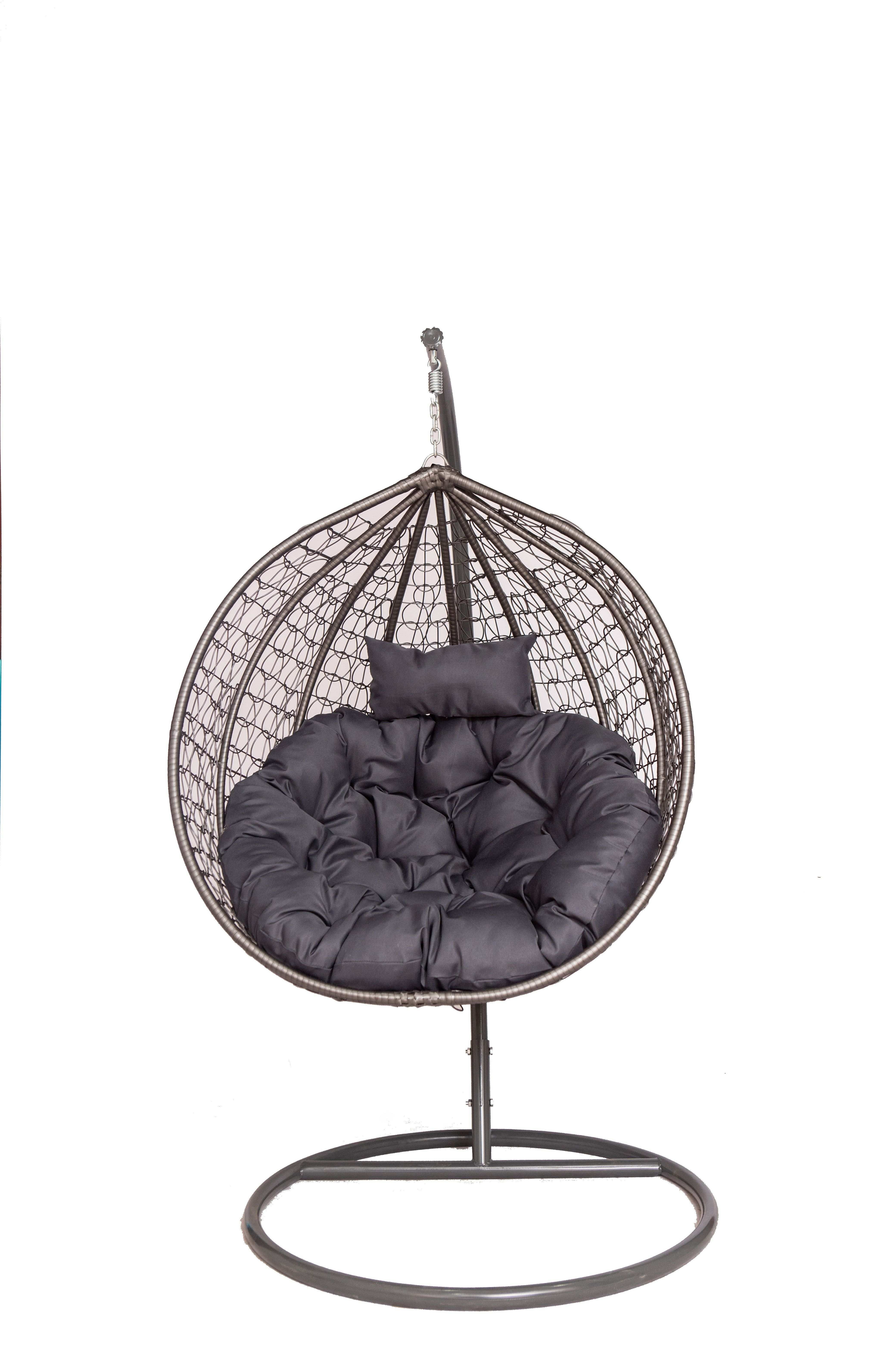 Fotoliu suspendat Mirpol, negru, metalic, 195 x 118 x 68 cm