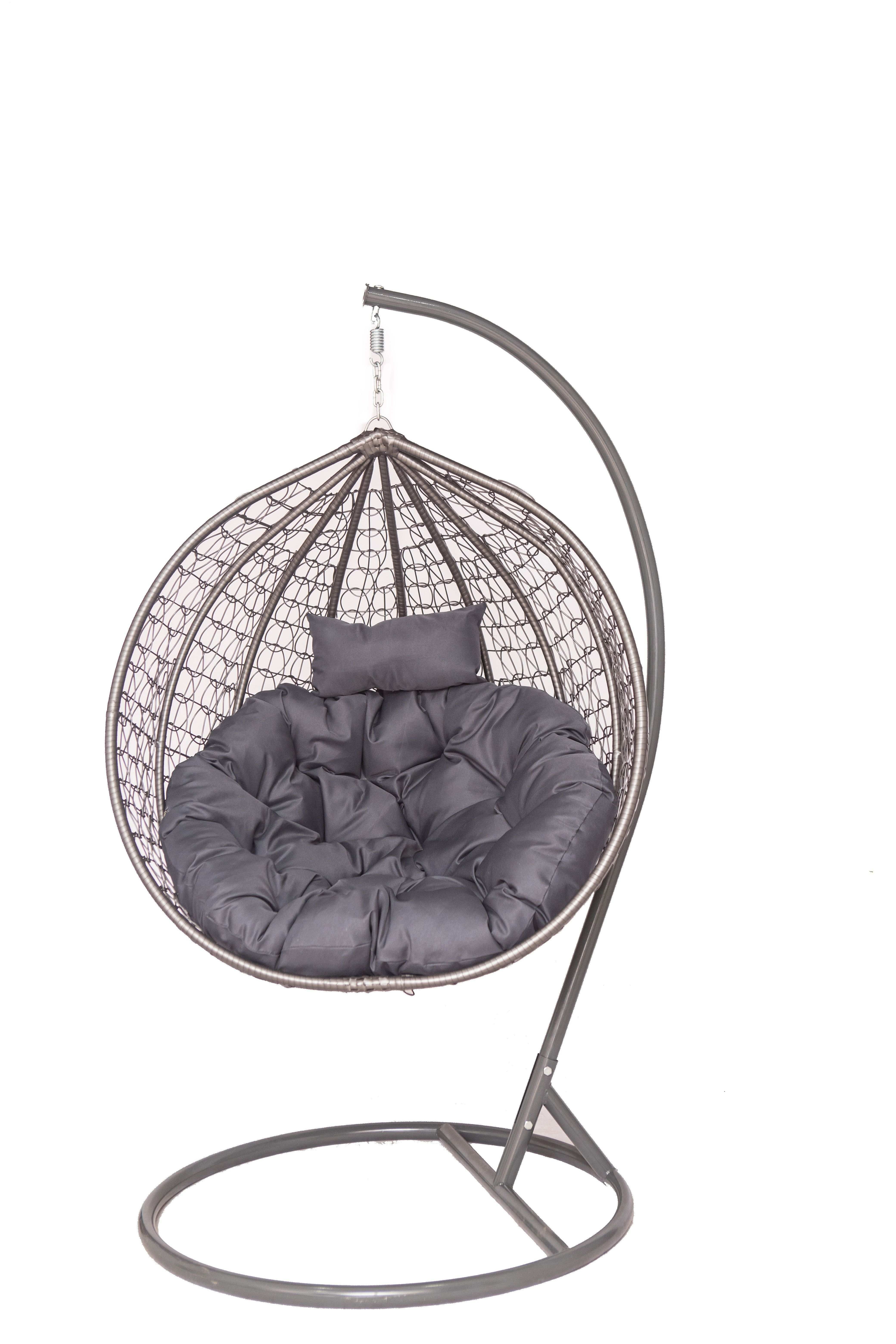 Fotoliu suspendat Mirpol, negru, metalic, 195 x 118 x 68 cm