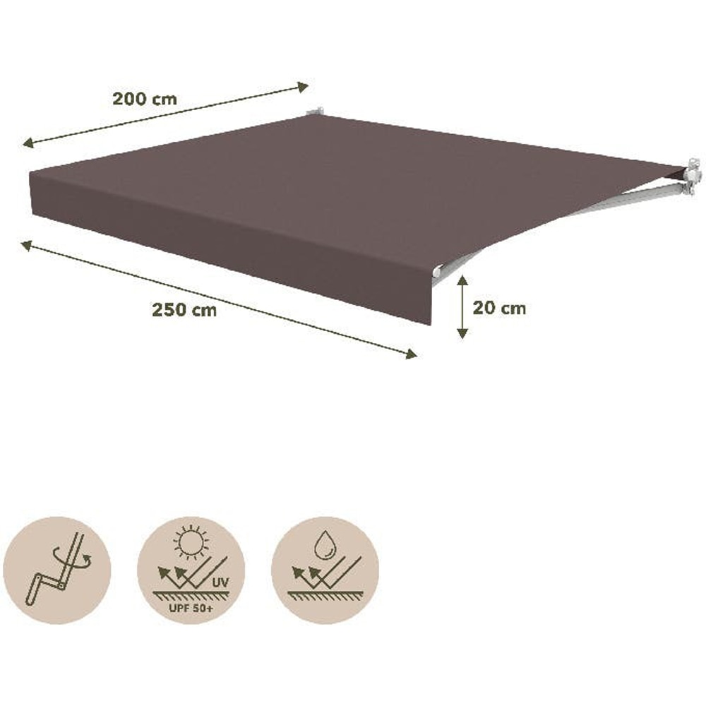 Copertina retractabila BLOOMA, aluminiu, 250 x 200 cm, maro taupe