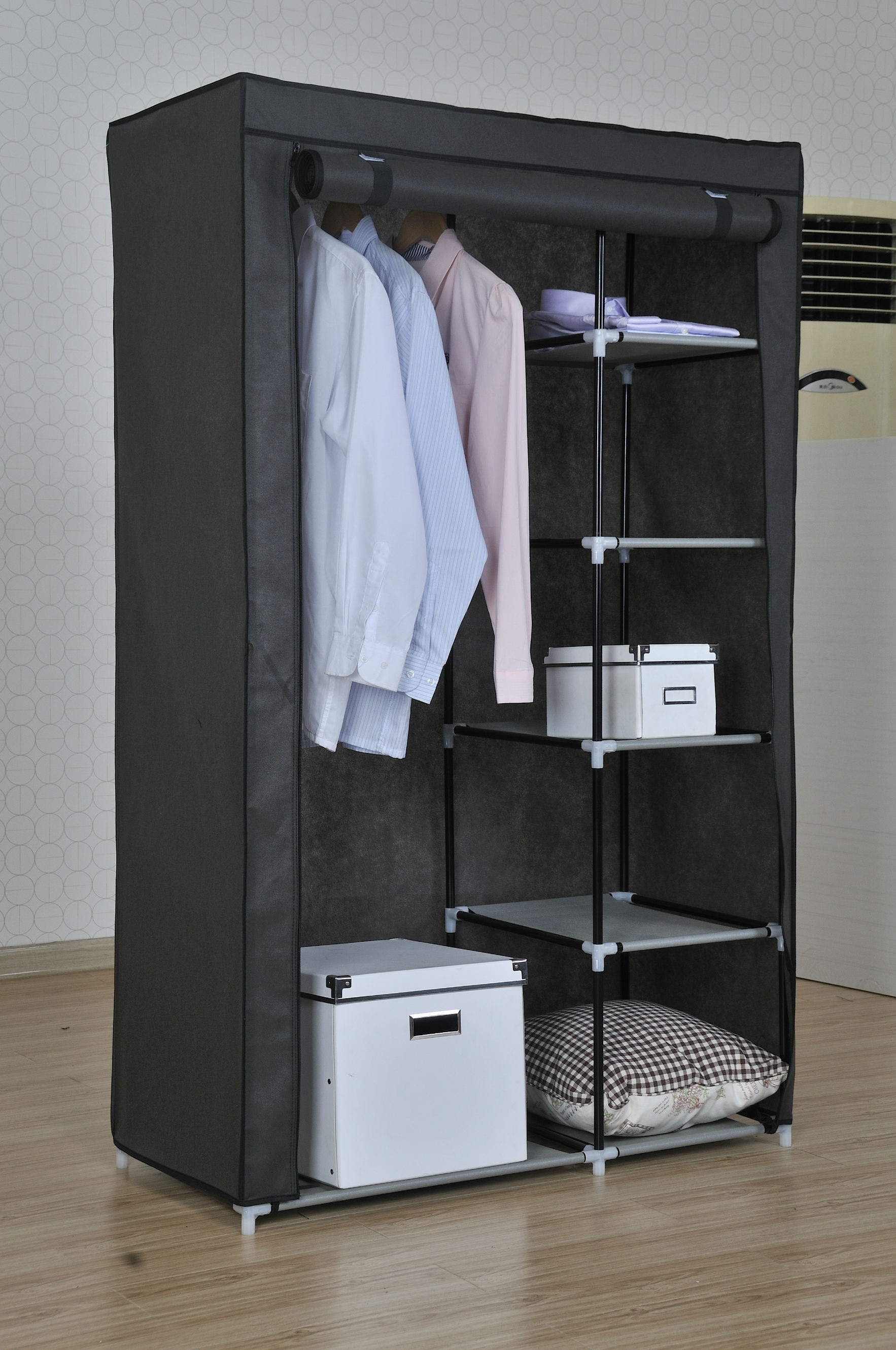 Dulap portabil cu 2 fermoare, 98.3 x 46 x 158 cm • Unic Spot Ro