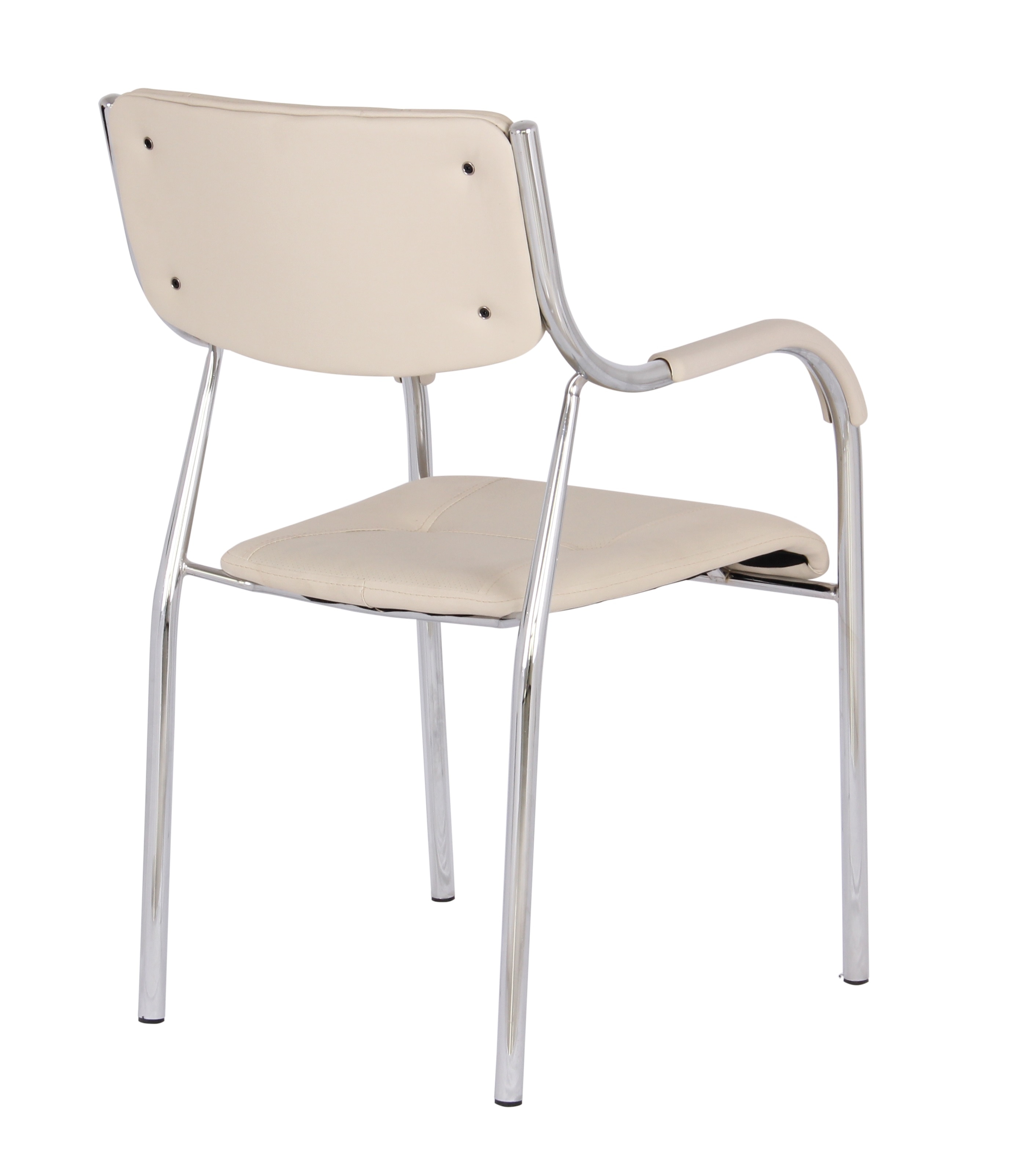 Scaun vizitator cu manere, bej, 53.5 x 57 x 87 cm • Unic Spot Ro