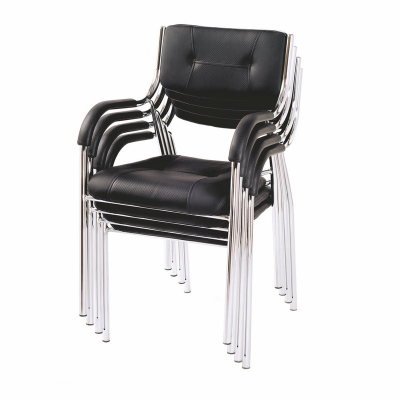 Scaun vizitator cu manere, negru, 53.5 x 57 x 87 cm  Unic Spot Ro