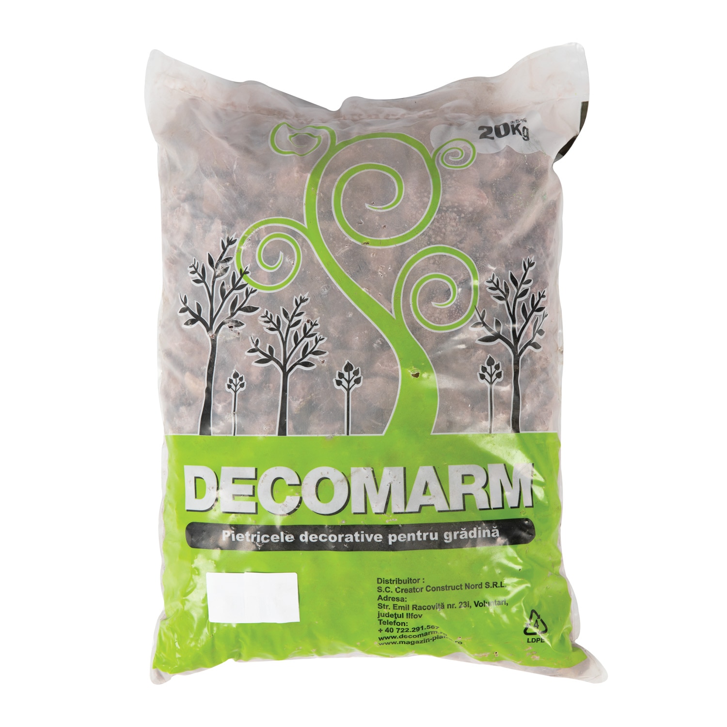 Piatra decorativa, marmura, rosu, 1/2 cm