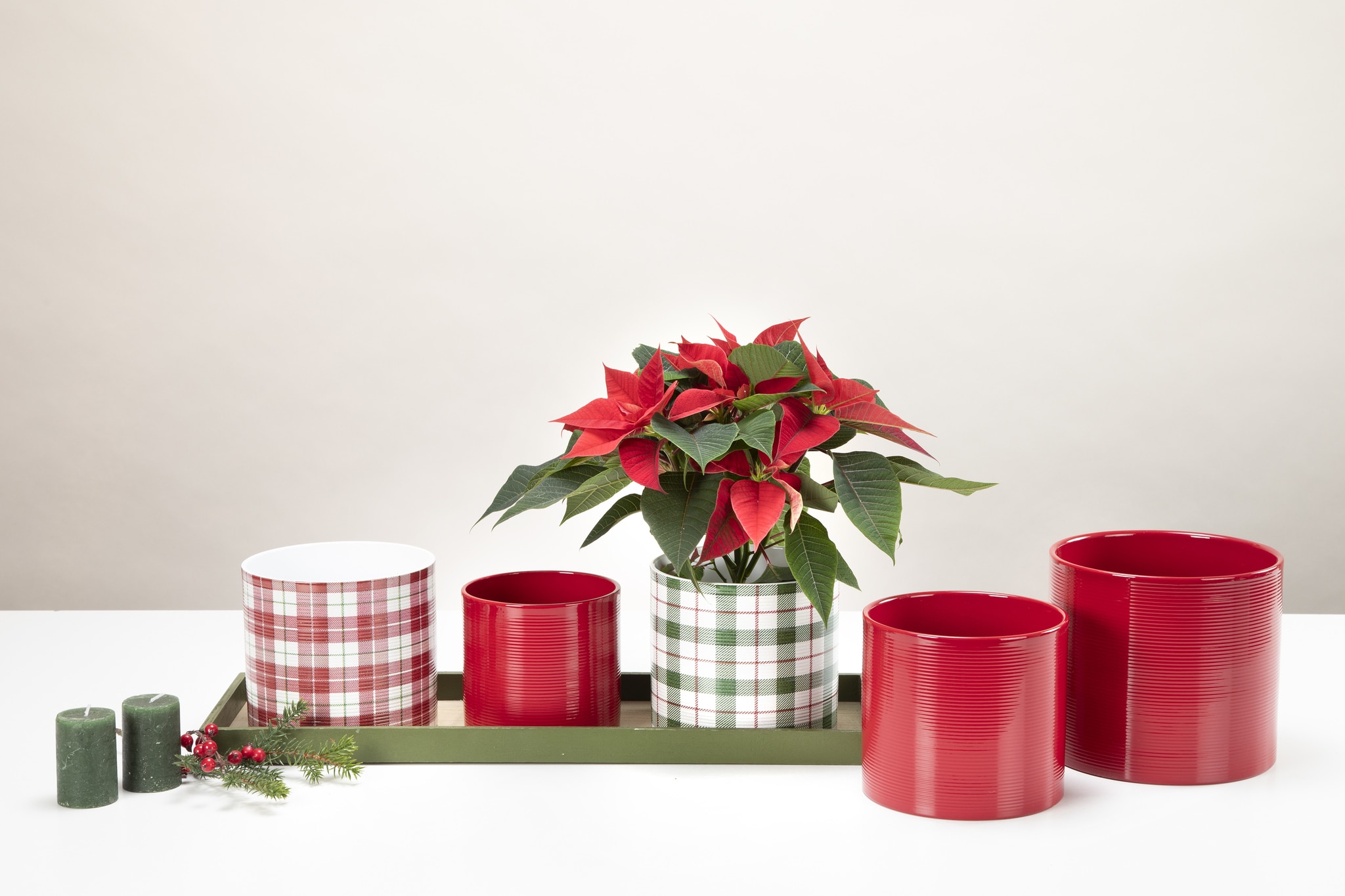 Ghiveci, rotund rosu, 14 cm • Scheurich