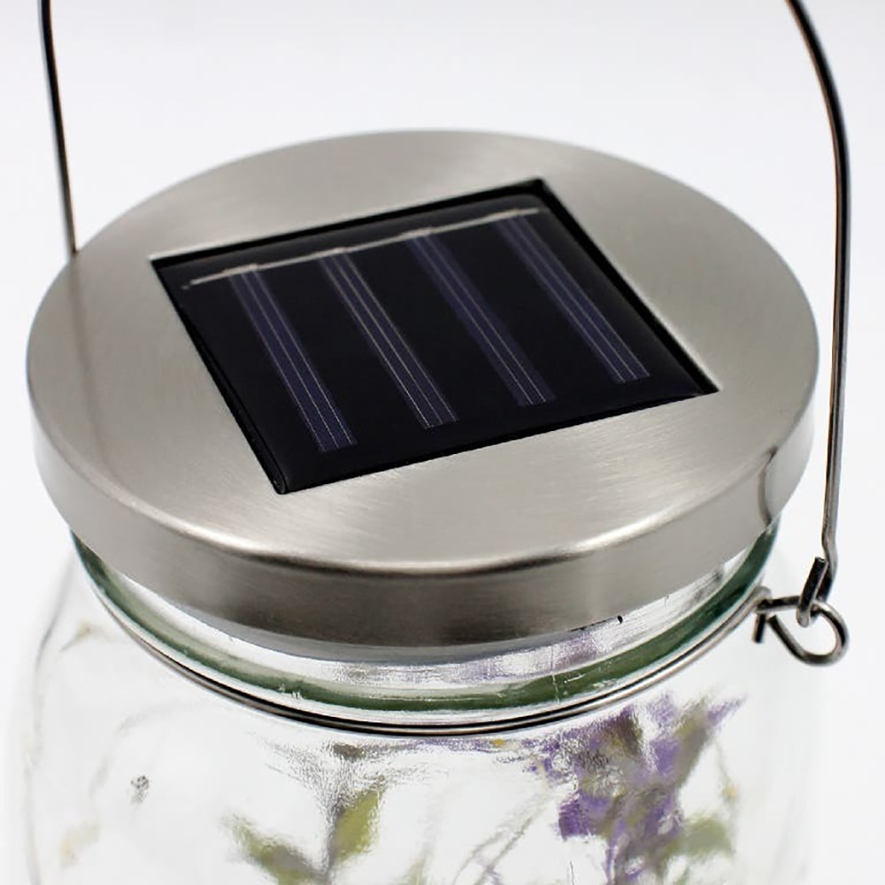 Lampa solara, LED, 3000K, tip borcan, transparent