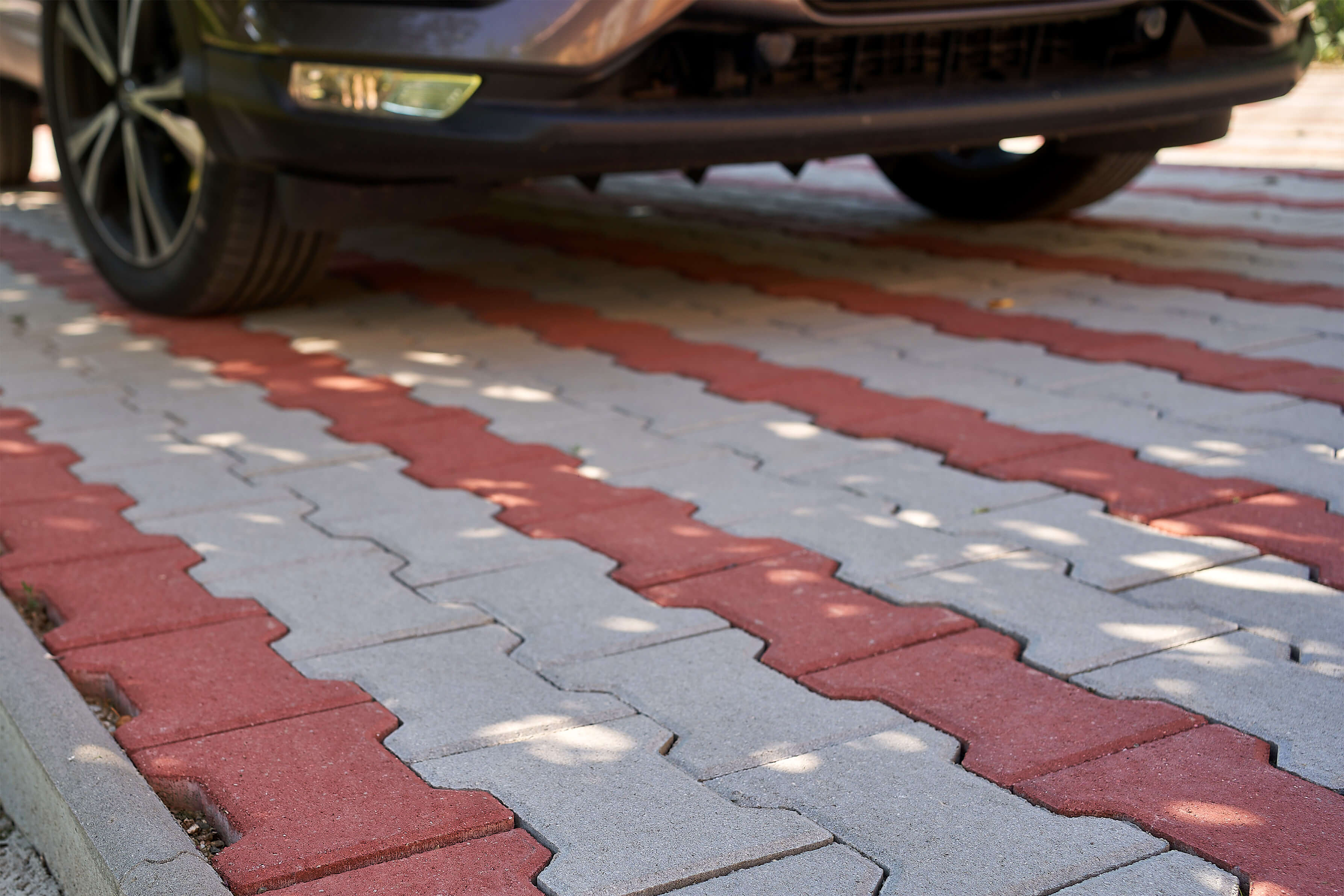 Pavaj autoblocant, cu cant, beton, rosu, 20 x 16.5 x 6 cm Petra Pavaje