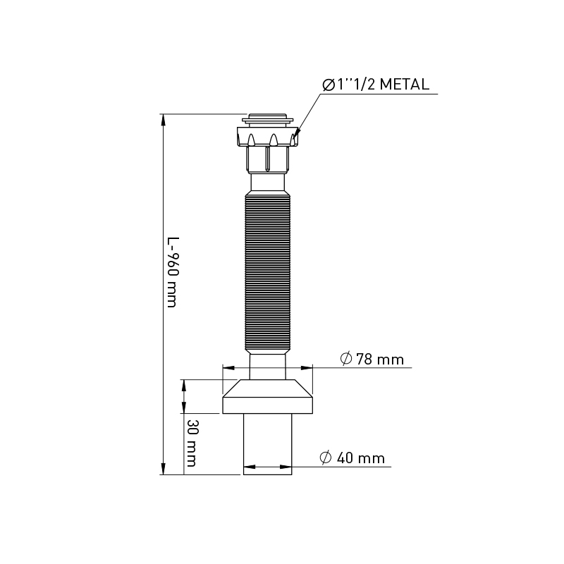 Racord flexibil Wirquin Essentiel 30950188, 1 1/2", D 40mm, alb
