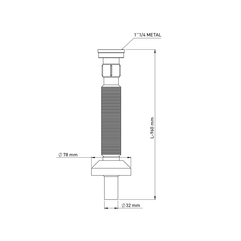 Racord flexibil Wirquin Essentiel 30950187, 1 1/4", D 32mm, alb