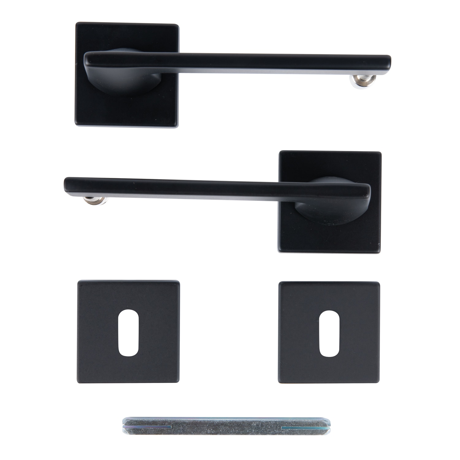 Maner usa, rozeta 50 x 50 mm, cheie, negru  Diana