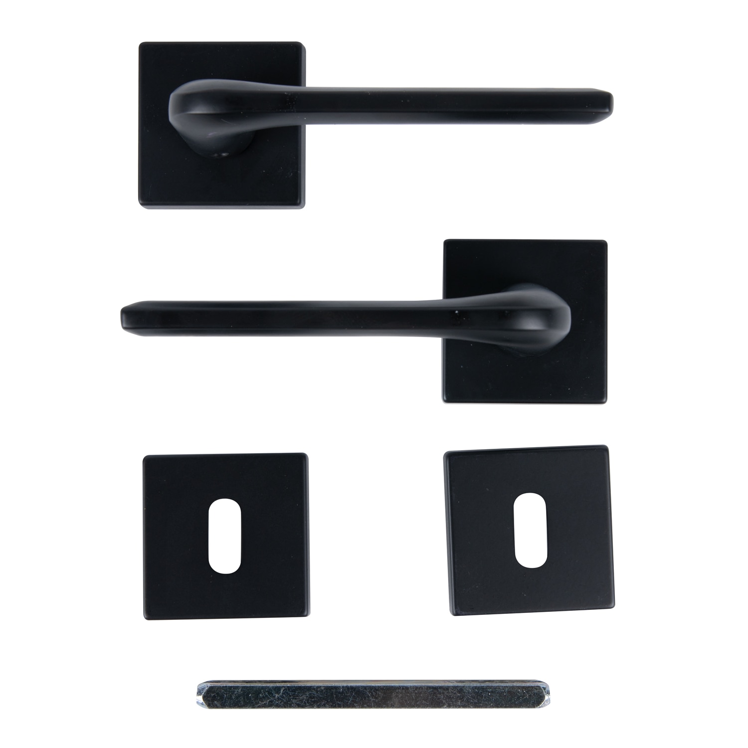 Maner usa, rozeta 50 x 50 mm, cheie, negru  Vittoria