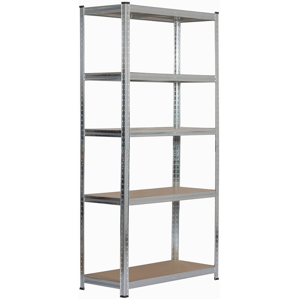 Raft 5 rafturi, 180 x 90 x 40 cm, MDF si otel, argintiu