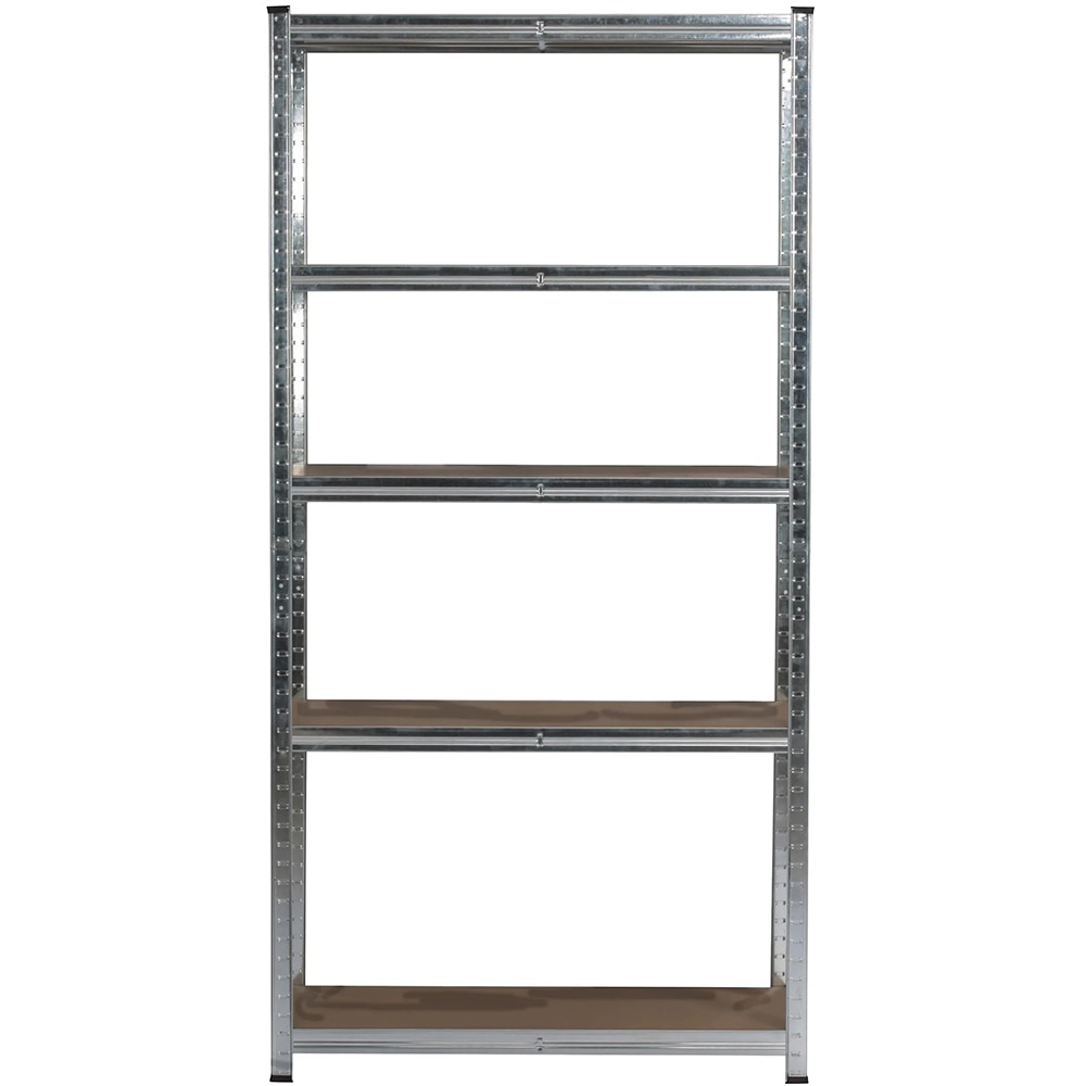 Raft 5 rafturi, 180 x 90 x 40 cm, MDF si otel, argintiu