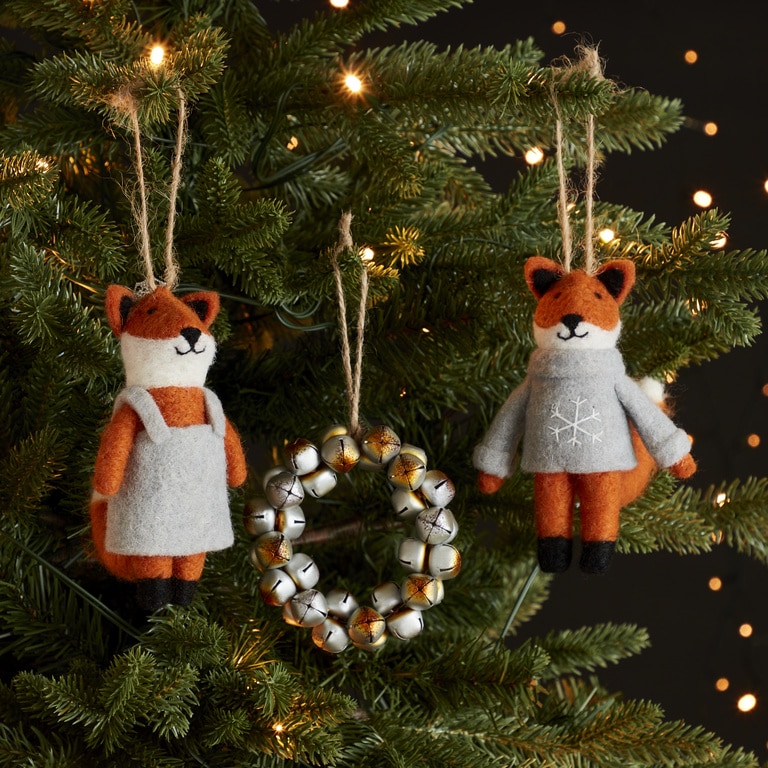 Decoratiune Craciun, model vulpita, 13 cm, multicolor