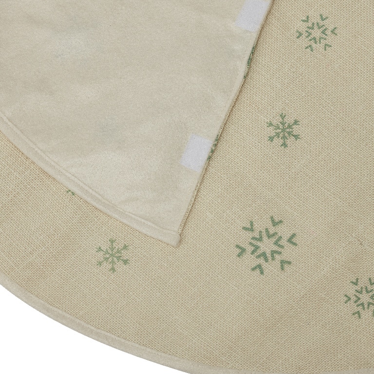 Husa suport brad, model fulgi de nea, alb-verde