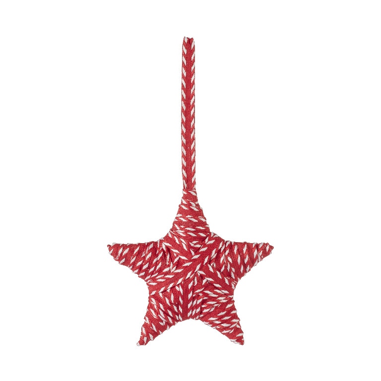 Decoratiune Craciun, model stea, 13 cm, rosu