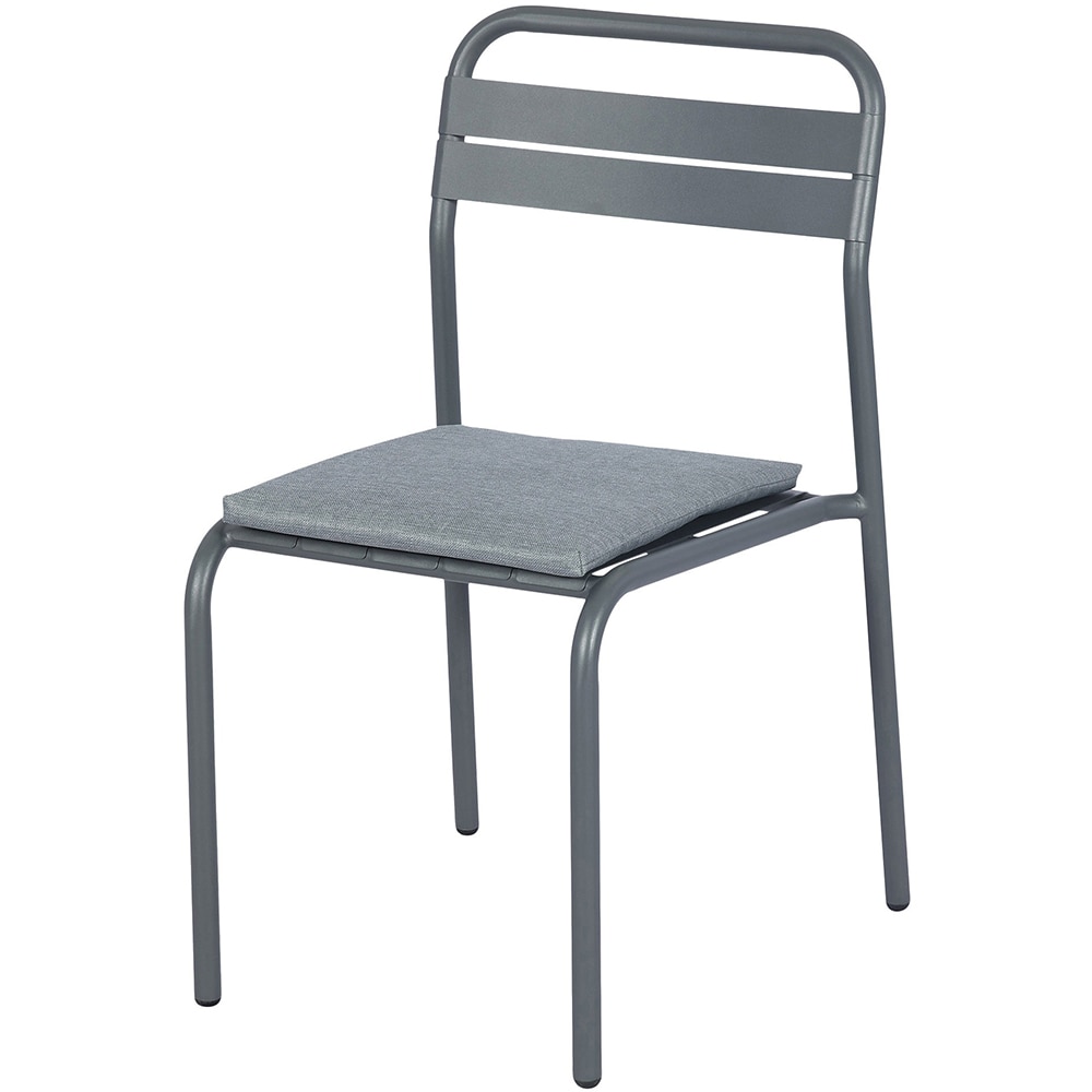 Scaun terasa GOODHOME Lithari, otel, 55.8 x 50 x 83.4 cm, gri