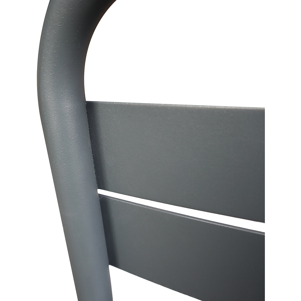 Scaun terasa GOODHOME Lithari, otel, 55.8 x 50 x 83.4 cm, gri