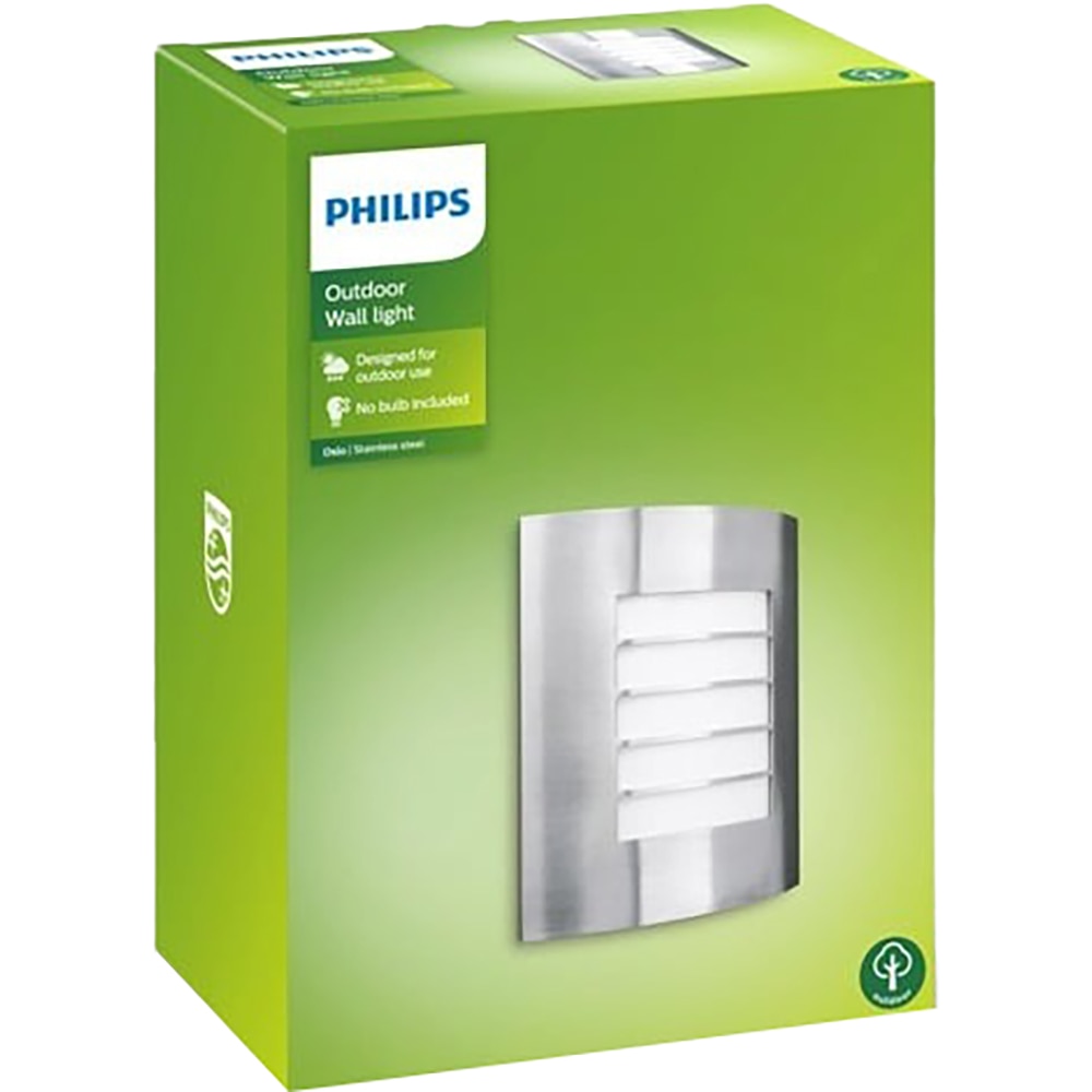 Lampa de perete PHILIPS, 60W, IP44, argintiu