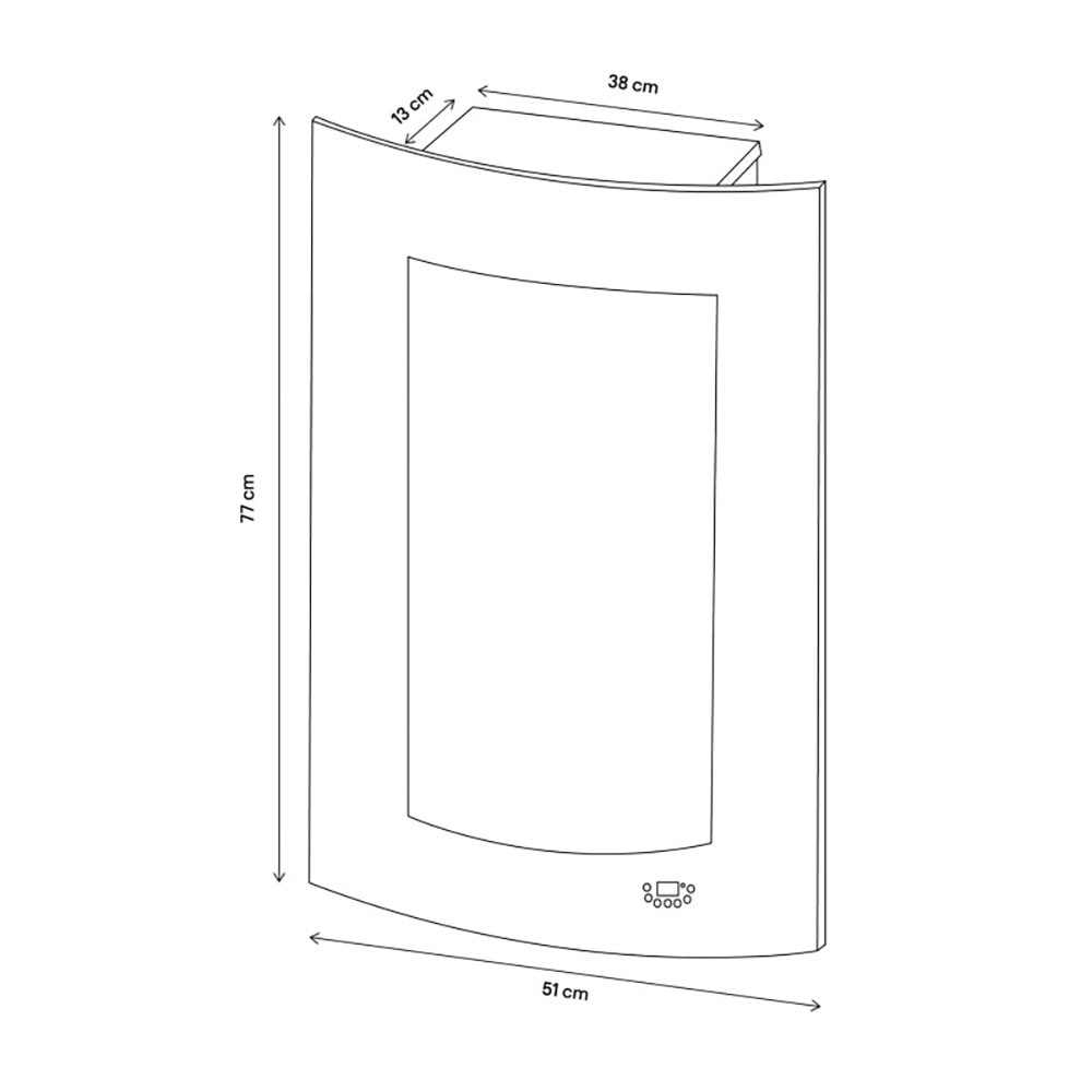 Semineu electric, 1800W, telecomanda, negru