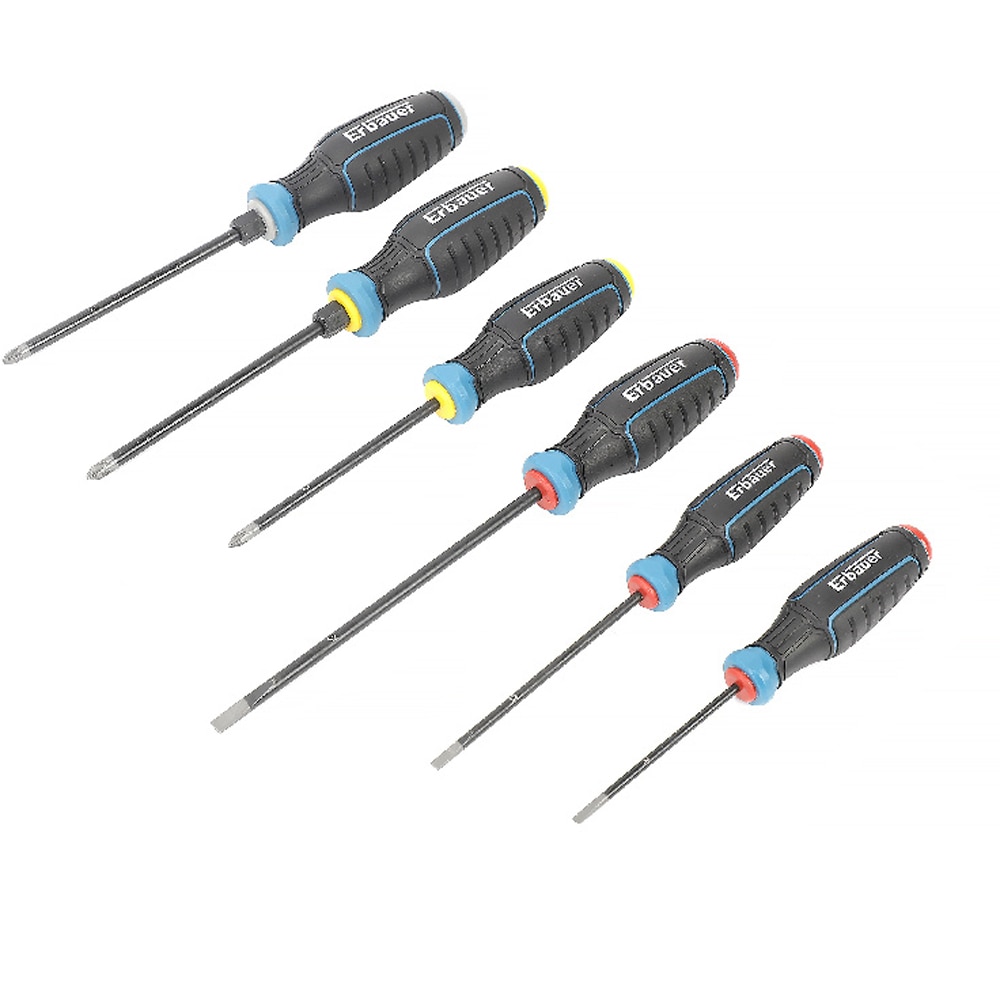 Set surubelnite ERBAUER, SL3.5, SL4, SL5.5, PH1, PH2, PZ2, 6buc