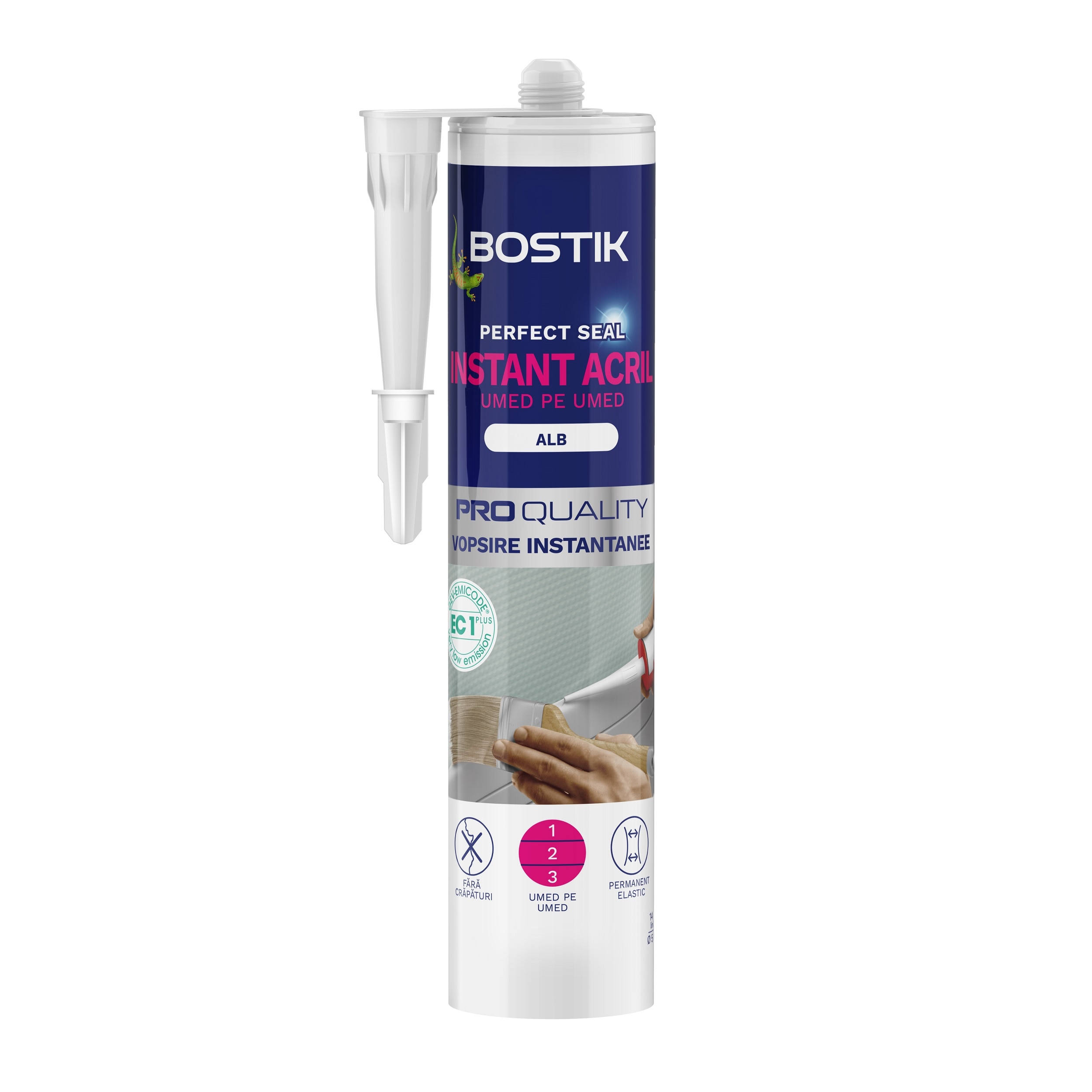Etansant Pentru Parchet/Lemn, acrilic, Alb, Aplicare Pistol, 300 Ml Bostik