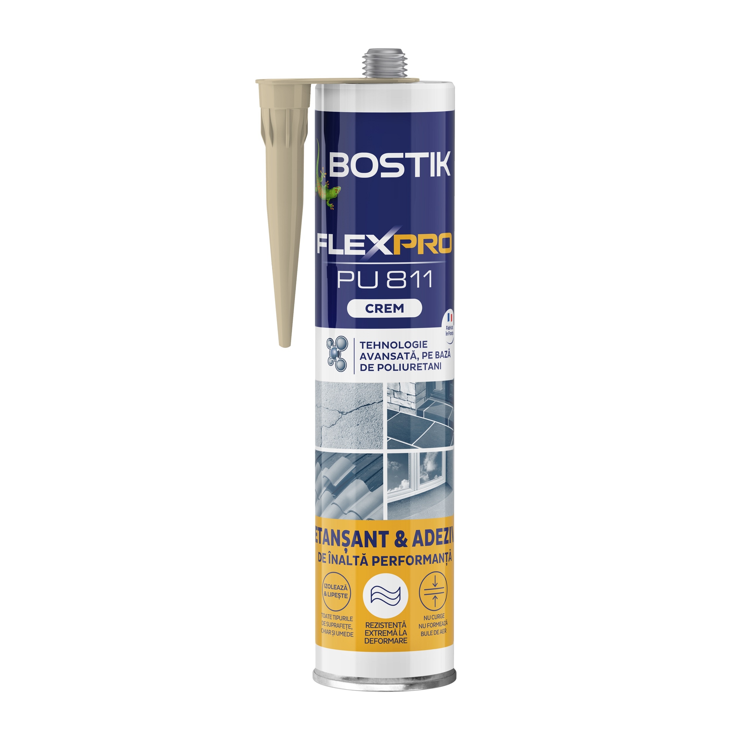Etansant Pentru Reparatii, adeziv, Crem, Aplicare Pistol, 300 Ml  Bostik Flexpro