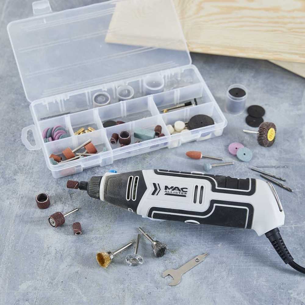 Mini unealta rotativa Mac Allister, 130W, kit 213 accesorii