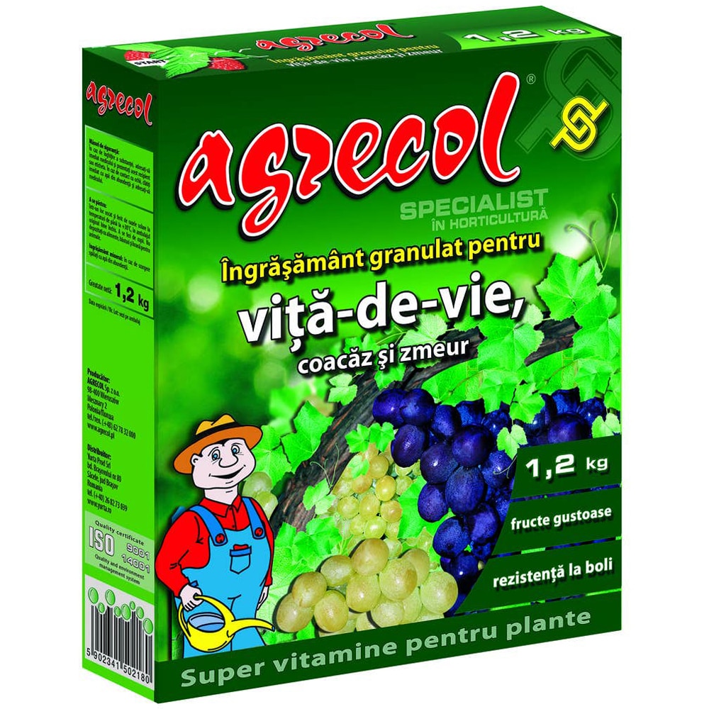 Ingrasamant granulat Agrecol pentru vita de vie si coacaz, 1.2 kg