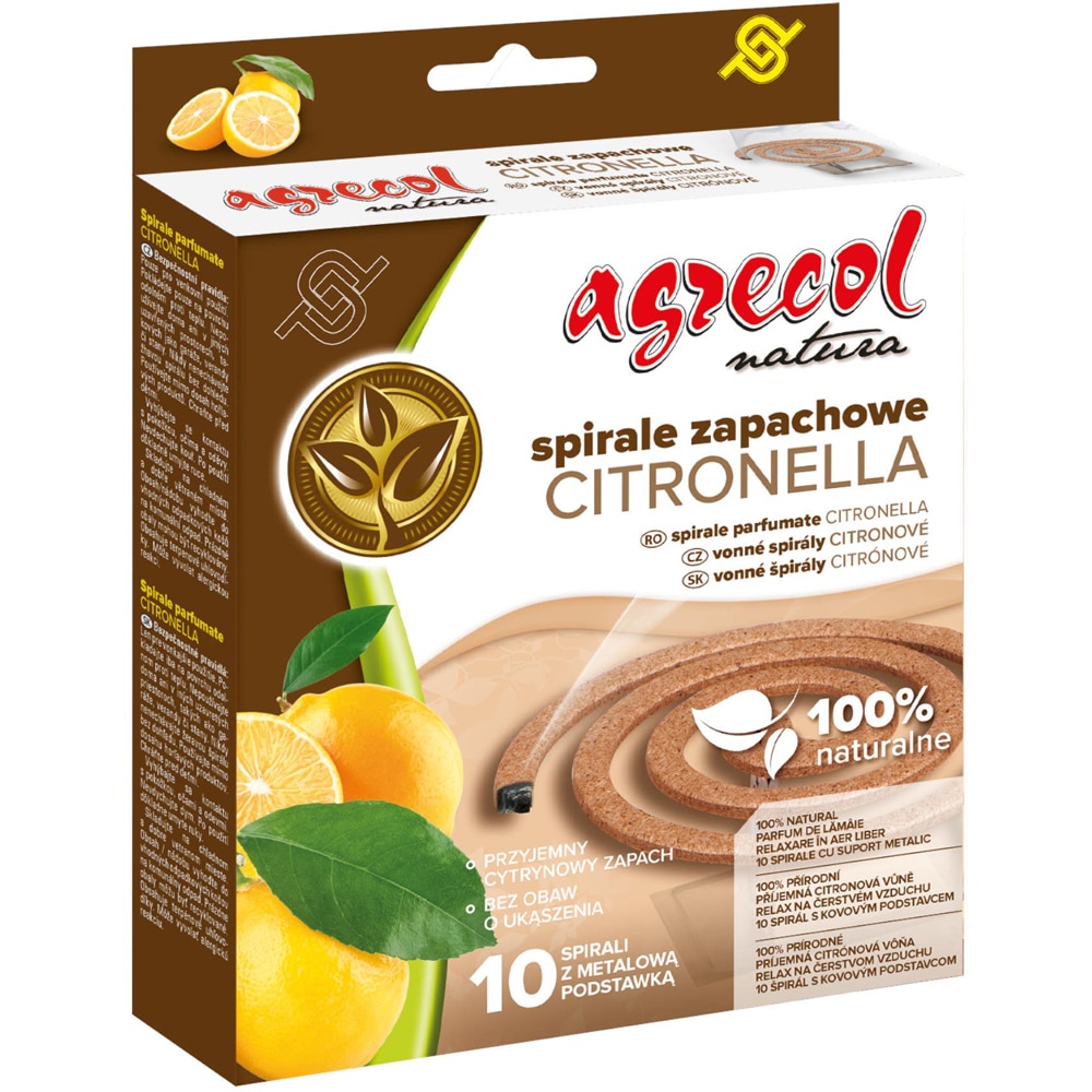 Spirale parfumate Agrecol Citronella, 10 buc