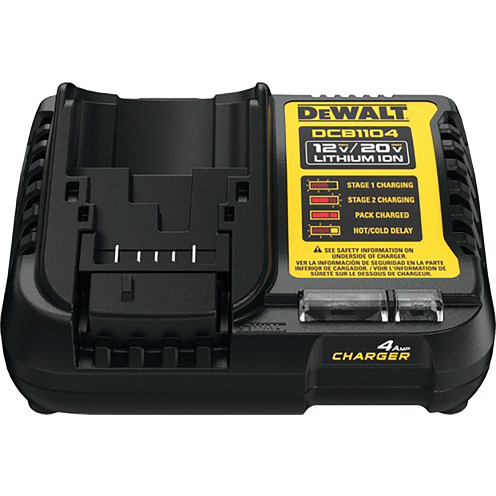 Statie incarcare compacta DeWALT XR DCB1104-QW, 14.5 x 11.5 x 7.0 cm, Li-Ion, 12-18V, 4A, negru/galben