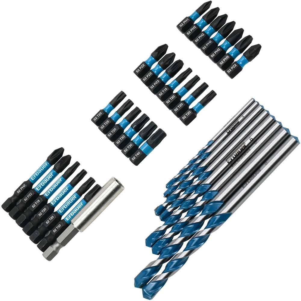 Burghiu multifunctional Erbauer, set 35 bucati