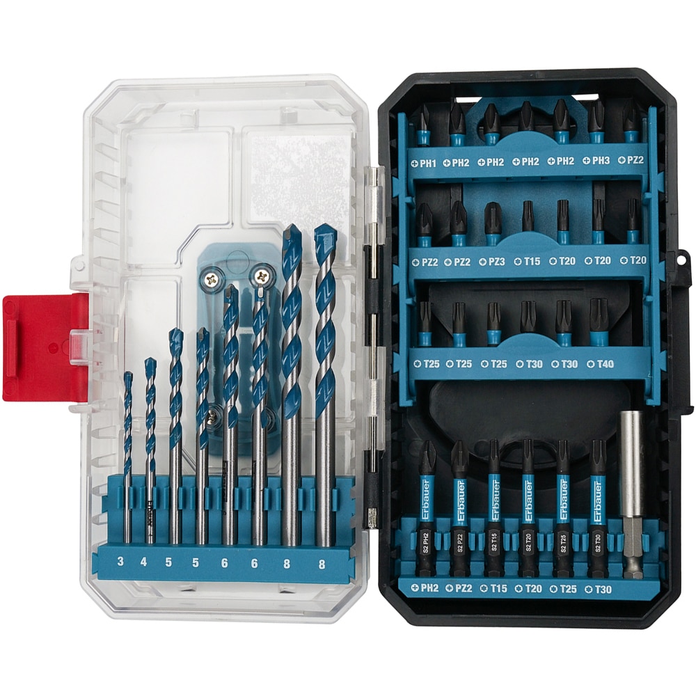 Burghiu multifunctional Erbauer, set 35 bucati