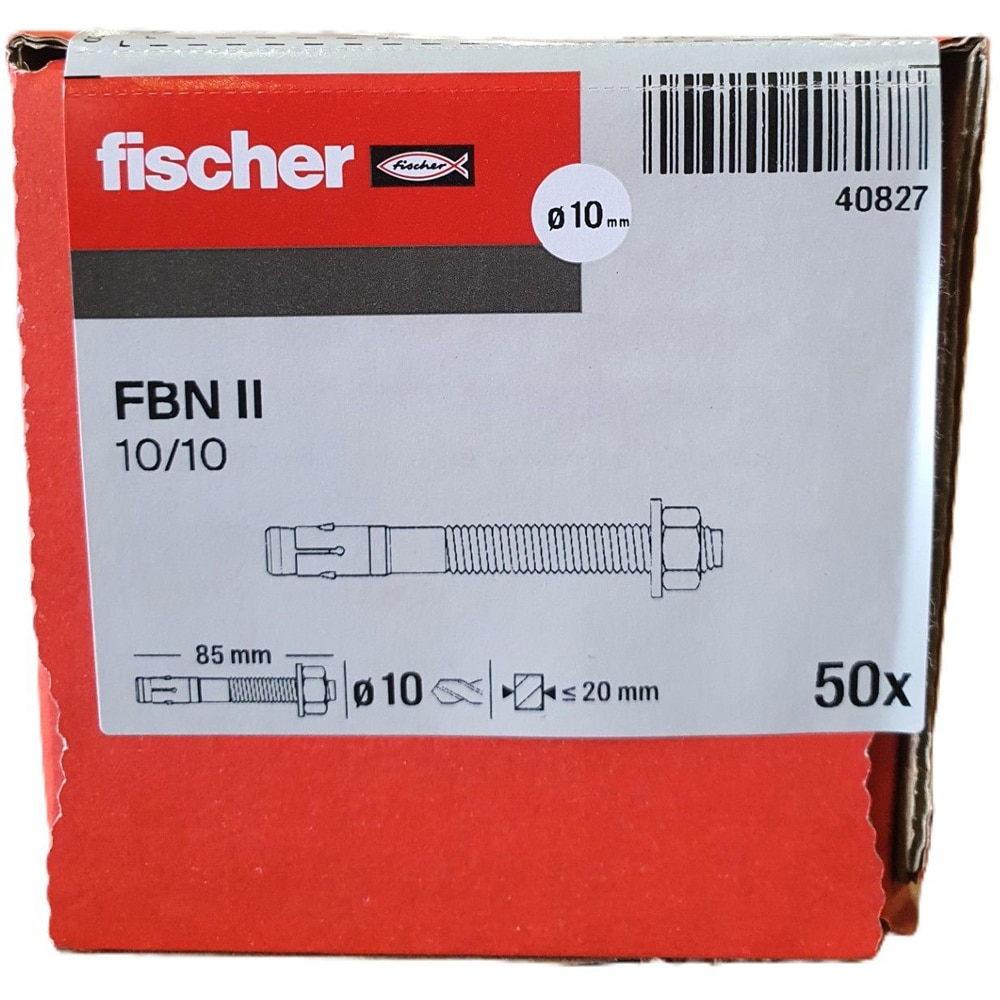 Ancora metalica FISCHER FBN II, 10 x 85 mm, 50 buc, argintiu