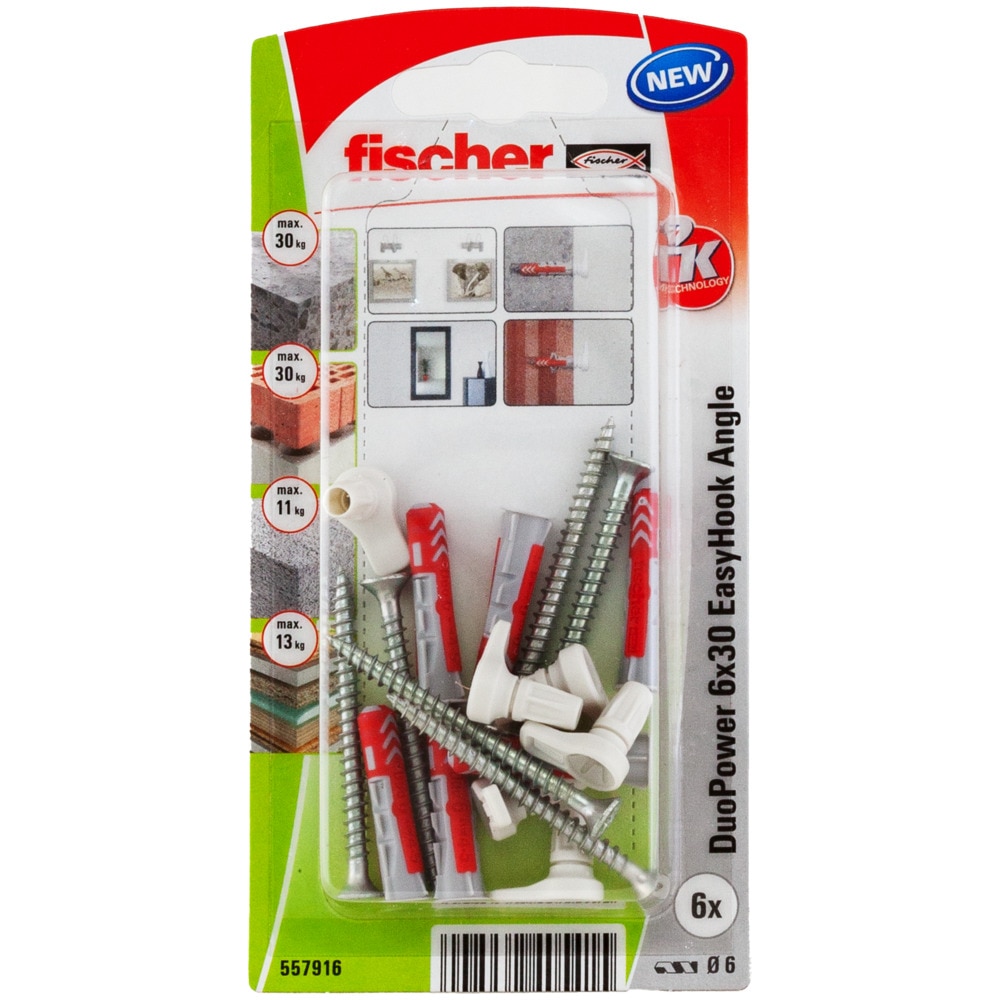 Set de 6 bucati de dibluri duopower 6 x 30 + holsurub aferent si carlig in vinclu din nylon  Fischer