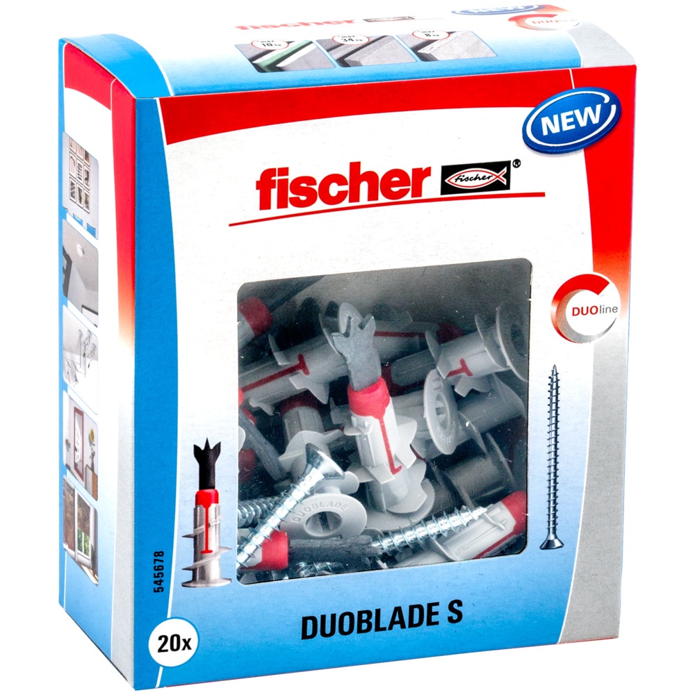 Set de 20 bucati de dibluri duoblade pentru fixarea pe placile de gips carton + holsurub aferent • Fischer